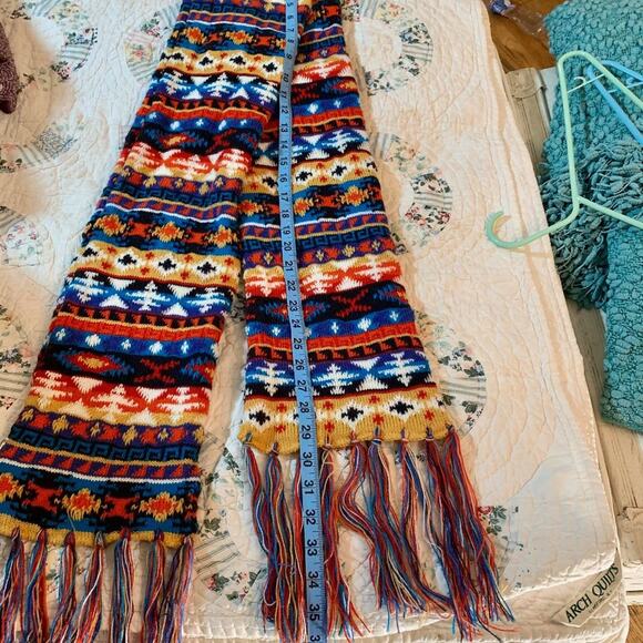 NEW FAIR ISLE SWEATER PATTERN WARM FRINGED SCARF - Picture 4 of 6